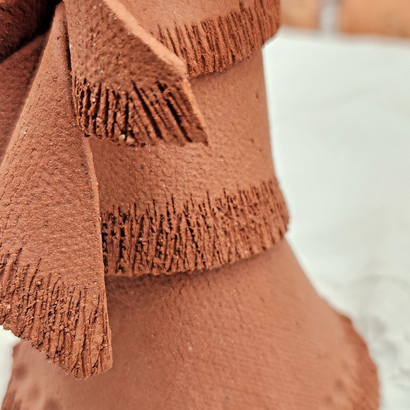 Handmade Pegi Z. AMOX Clay Sculpture – Southwest Robed Figure - Picture 8 of 9